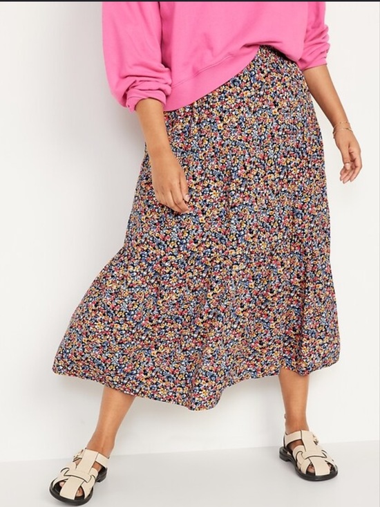 Old Navy Dresses & Skirts - Old Navy Floral Tiered Maxi Skirt - Blue, Pink, Yellow small